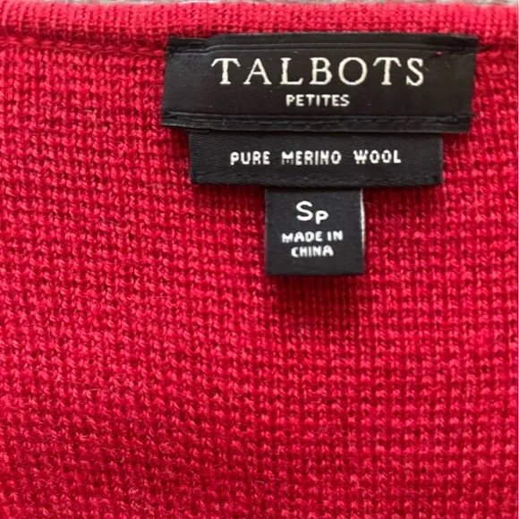 Red 100% Merino Wool sweater dress bell sleeves V neck - Picture 3 of 3